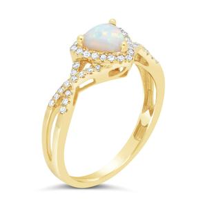 Gemminded 10kt. Gold Trillion Opal Ring alternate view