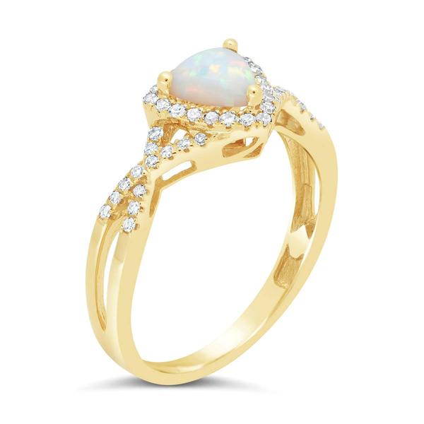 Gemminded 10kt. Gold Trillion Opal Ring alternate view