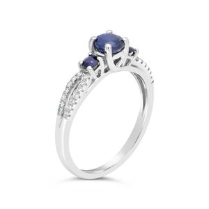 Gemminded 10kt. White Gold 3-Stone Sapphire Ring alternate view