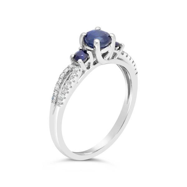Gemminded 10kt. White Gold 3-Stone Sapphire Ring alternate view