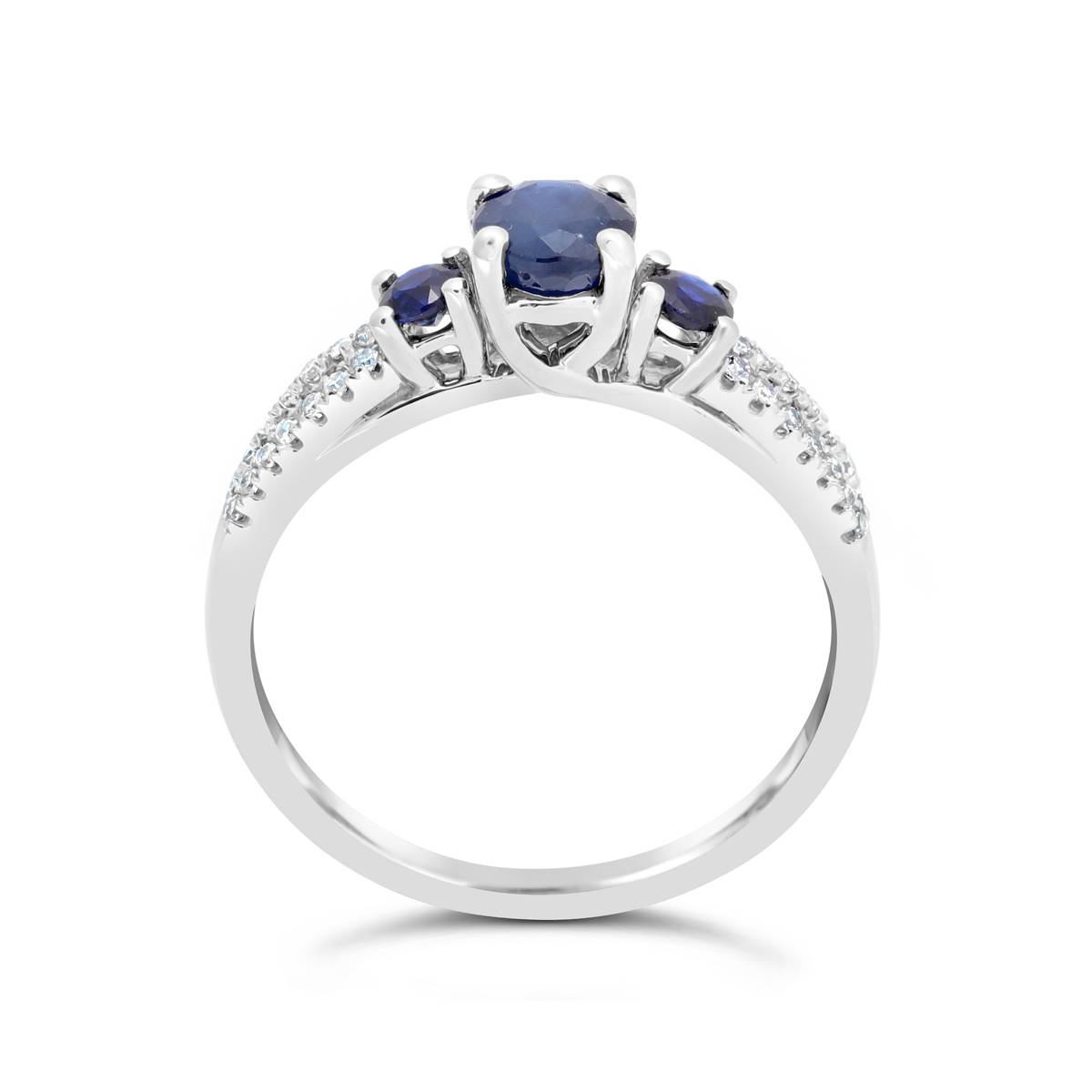 10kt. White Gold 3-Stone Sapphire Ring