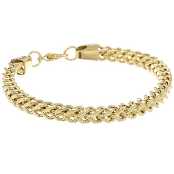 Mens Lynx Stainless Steel Foxtail Chain Bracelet