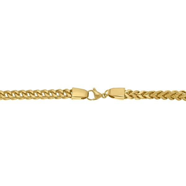 Mens Lynx Stainless Steel Gold-Tone Foxtail Chain Necklace alternate view