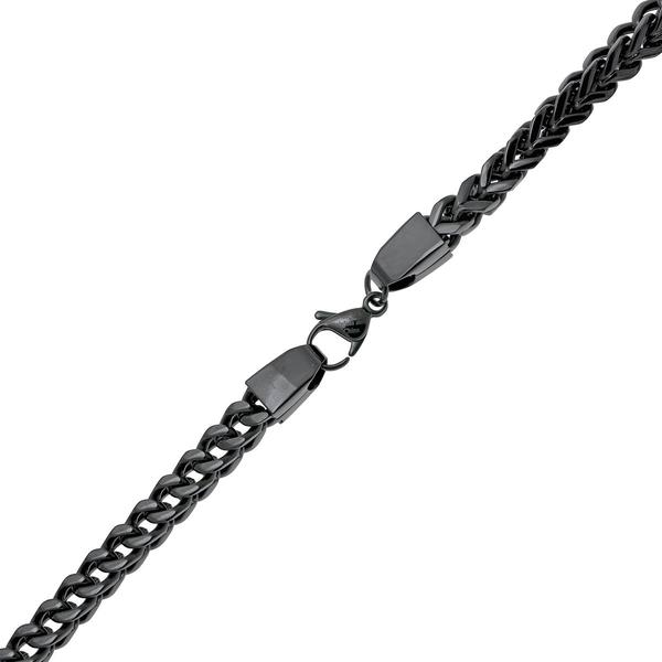 Mens Lynx Stainless Steel Black Foxtail Chain Necklace alternate view
