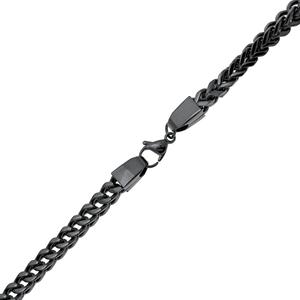 Mens Lynx Stainless Steel Black Foxtail Chain Necklace alternate view