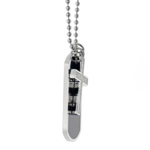 Mens Lynx Stainless Steel Carbon Dog Tag & Cross Pendant alternate view