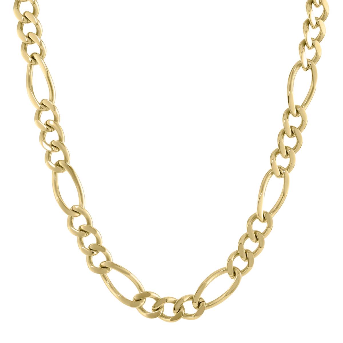 Mens Lynx Stainless Steel Figaro Chain Necklace