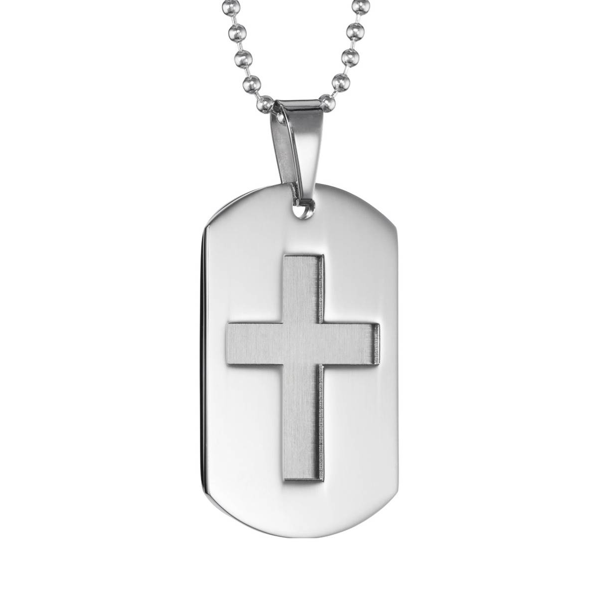 Mens Lynx Stainless Steel Dog Tag Pendant