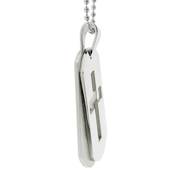 Mens Lynx Stainless Steel Dog Tag Pendant alternate view