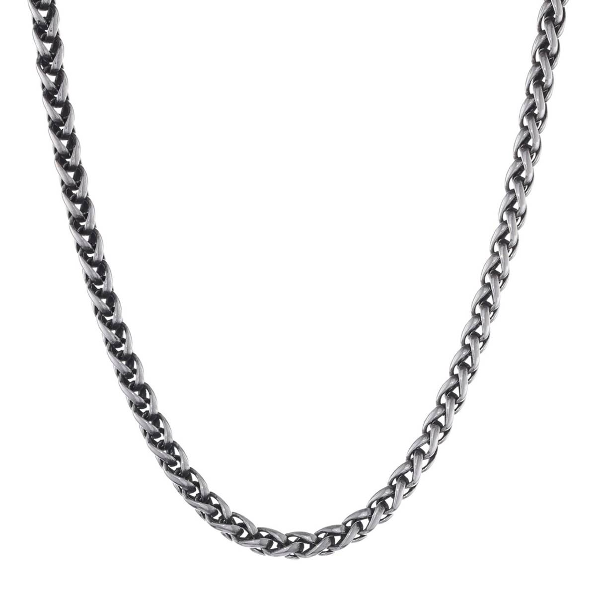 Mens Lynx Stainless Steel Antique Wheat Chain Necklace