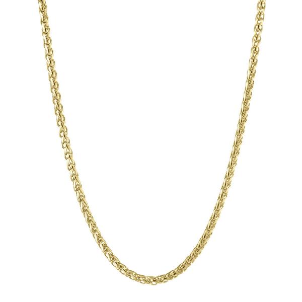 Mens Lynx Stainless Steel Gold-Tone Wheat Chain Necklace