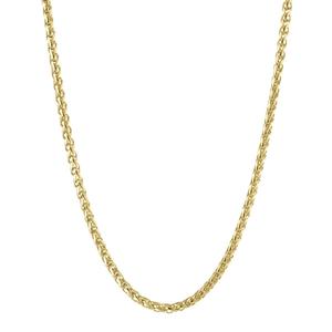 Mens Lynx Stainless Steel Gold-Tone Wheat Chain Necklace