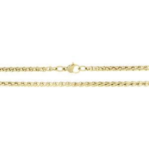 Mens Lynx Stainless Steel Gold-Tone Wheat Chain Necklace alternate view