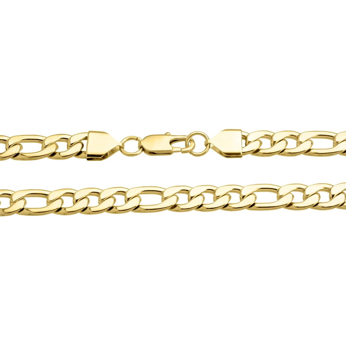 Mens Lynx Stainless Steel Gold-Tone Figaro Chain Necklace