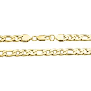 Mens Lynx Stainless Steel Gold-Tone Figaro Chain Necklace alternate view