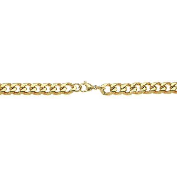 Mens Lynx Stainless Steel Gold-Tone Curb Chain Necklace alternate view