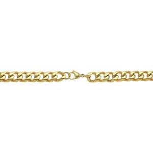 Mens Lynx Stainless Steel Gold-Tone Curb Chain Necklace alternate view