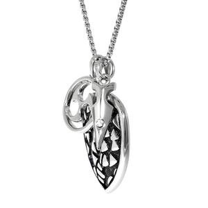 Mens Lynx 3pc. Shield Shaped Dog Tag Chain Pendant alternate view