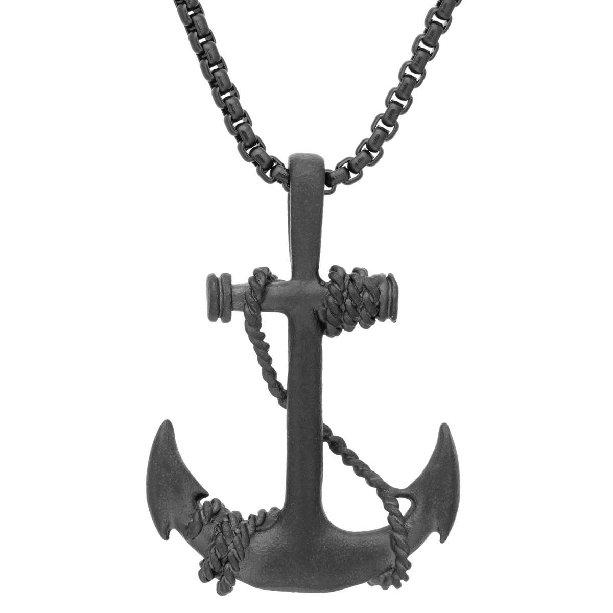 Mens Lynx Stainless Steel Anchor Pendant