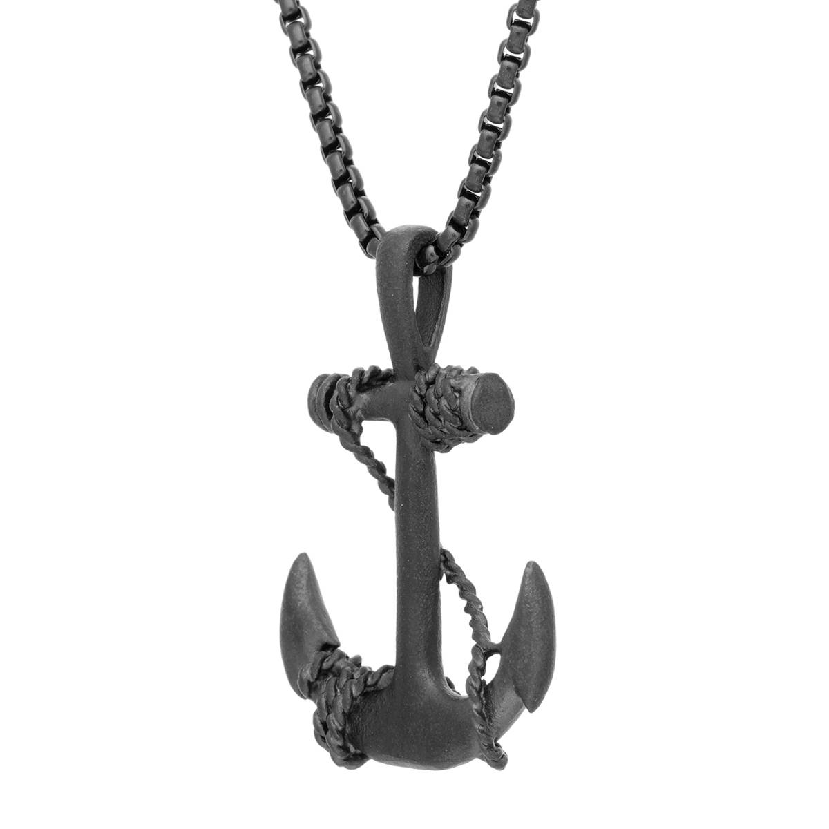 Mens Lynx Stainless Steel Anchor Pendant