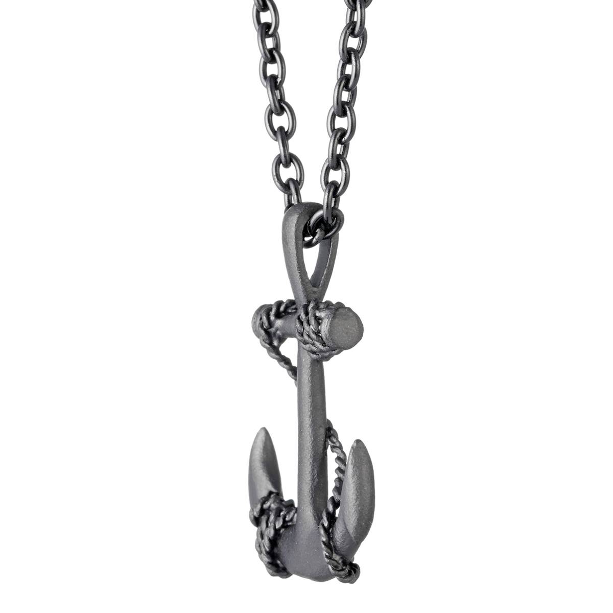 Mens Lynx Stainless Steel Anchor Pendant