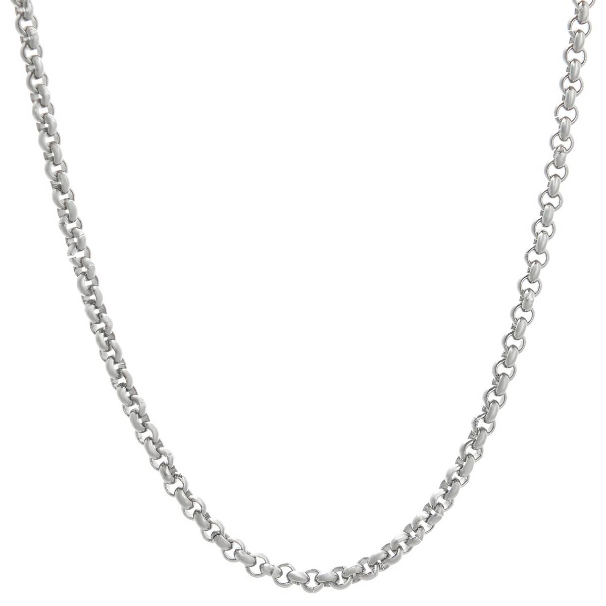 Mens Lynx Stainless Steel 3mm. Wide Rolo Chain Necklace