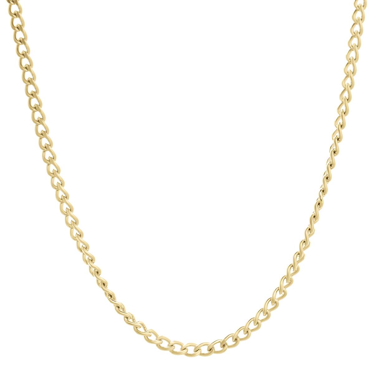 Mens Lynx Stainless Gold-Tone Curb Chain Necklace