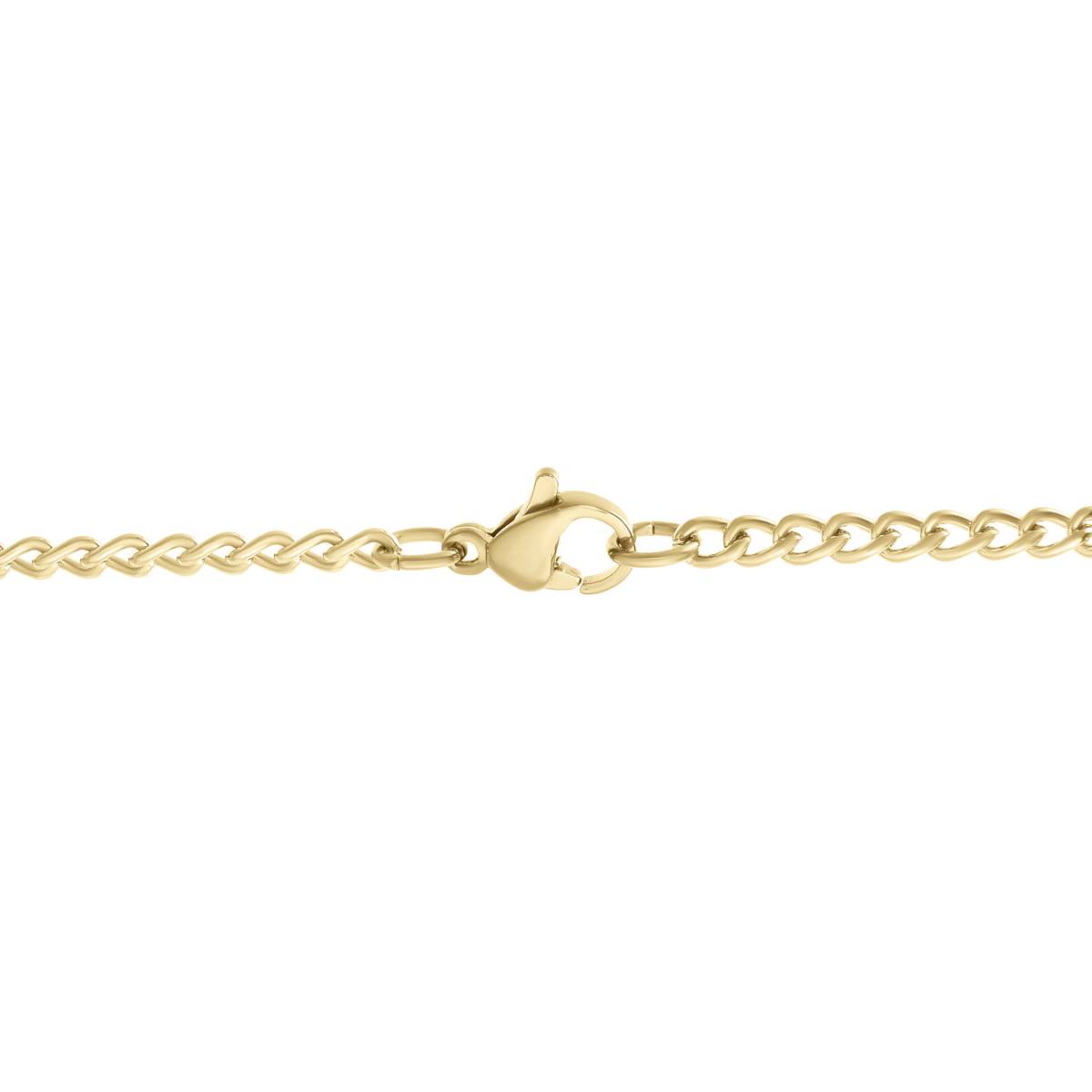 Mens Lynx Stainless Gold-Tone Curb Chain Necklace