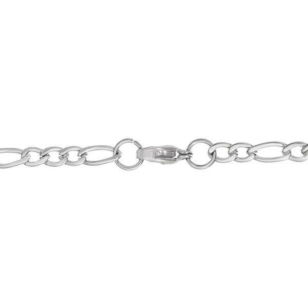 Mens Lynx Stainless Steel 4mm. Figaro Chain Necklace alternate view