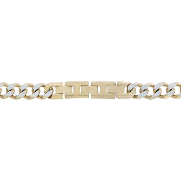 Mens Lynx Stainless Steel Double Lock Gold Curb Chain Necklace alternate view