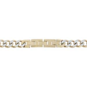 Mens Lynx Stainless Steel Double Lock Gold Curb Chain Necklace alternate view