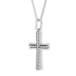 Mens Lynx Stainless Steel Chain Cross Pendant Necklace alternate view