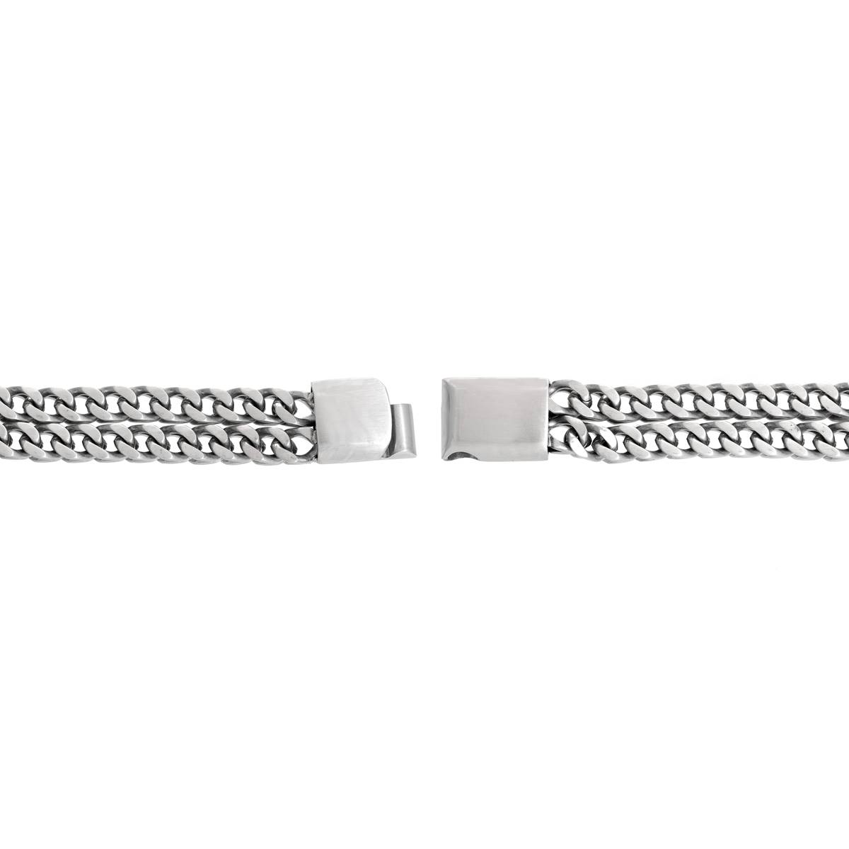 Mens Lynx Stainless Steel Two Strands Foxtail Bracelet