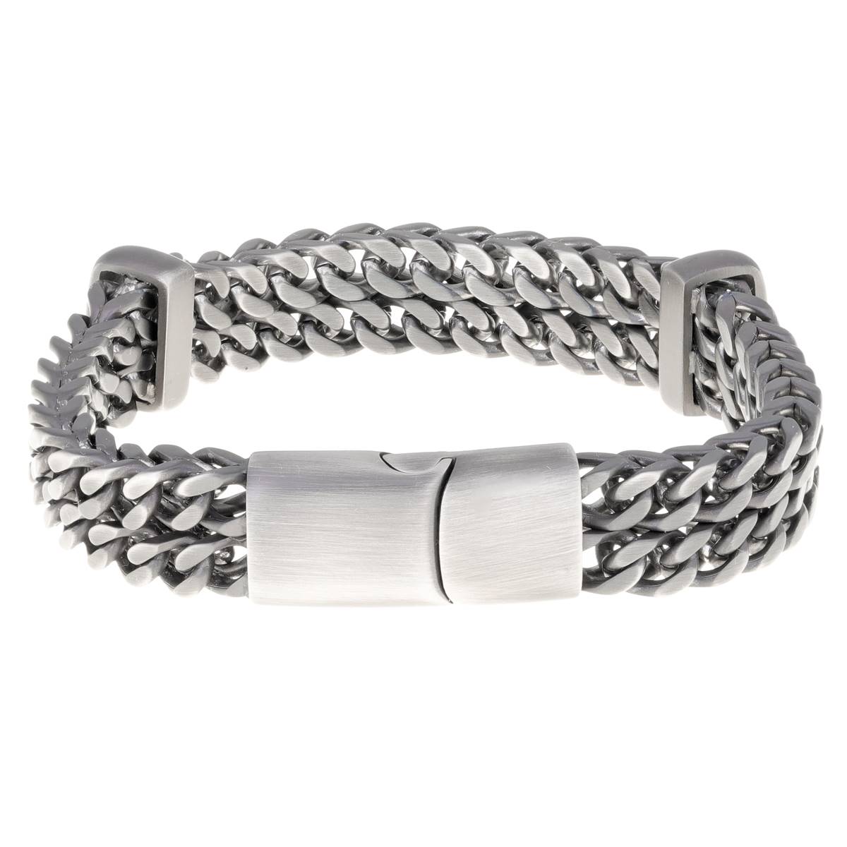 Mens Lynx Stainless Steel Double Row Bracelet