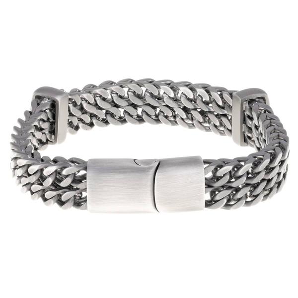 Mens Lynx Stainless Steel Double Row Bracelet alternate view