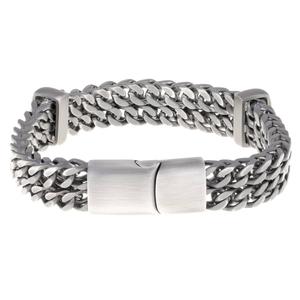 Mens Lynx Stainless Steel Double Row Bracelet alternate view