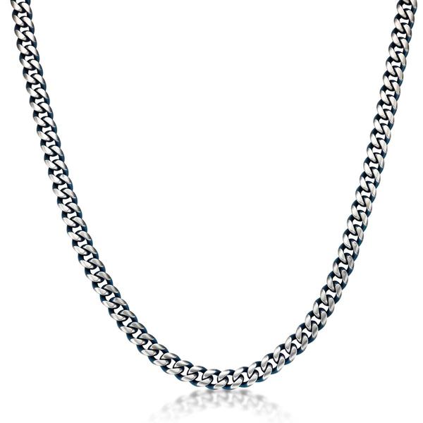 Mens Lynx Stainless Steel Blue Ion-Plated Foxtail Chain Necklace alternate view