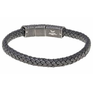 Mens Lynx Black Braided Leather Bracelet alternate view