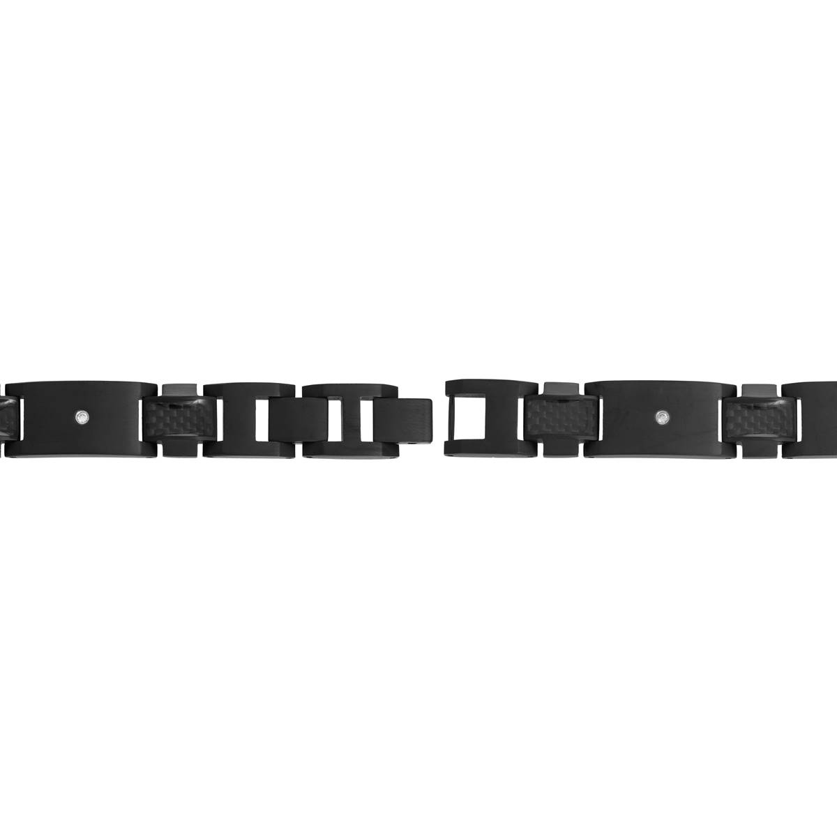 Mens Lynx CZ & Black Ion-Plating Bracelet