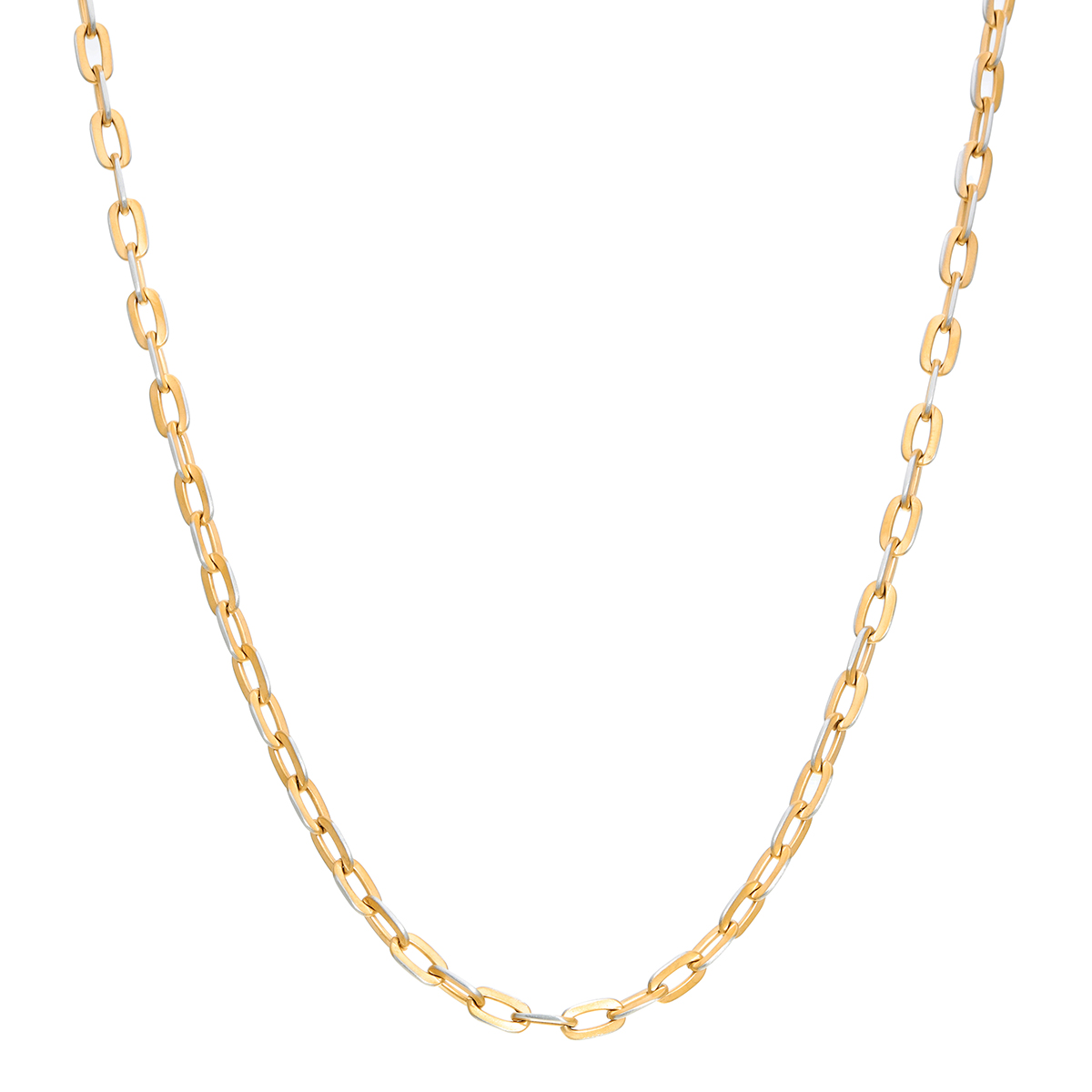 Mens Lynx Stainless Steel Gold Ion-Plated Link Chain Necklace
