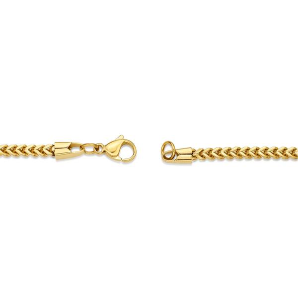 Mens Lynx Stainless Steel Gold-Tone Franco Chain Necklace alternate view