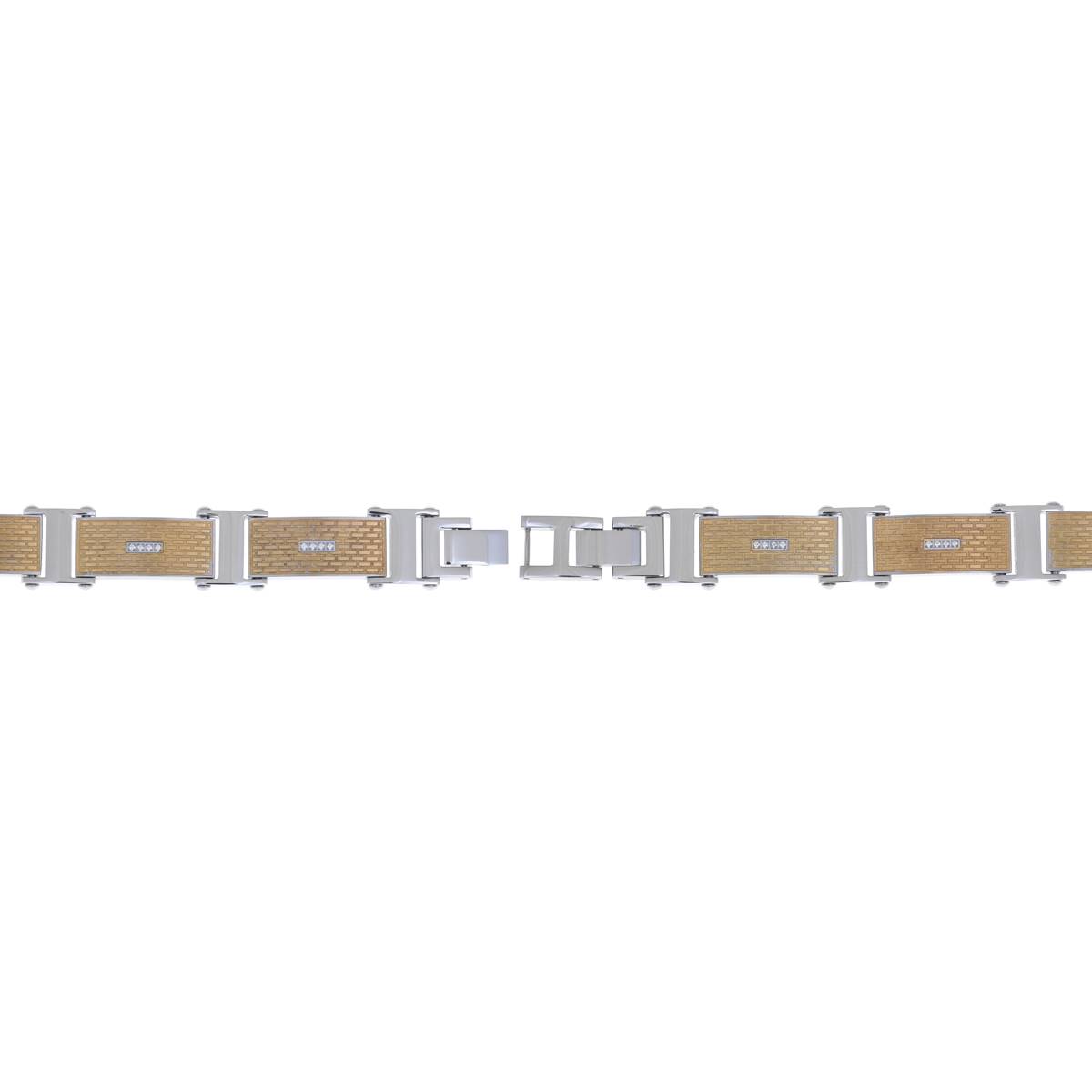 Mens Lynx Stainless Steel Textured Bracelet