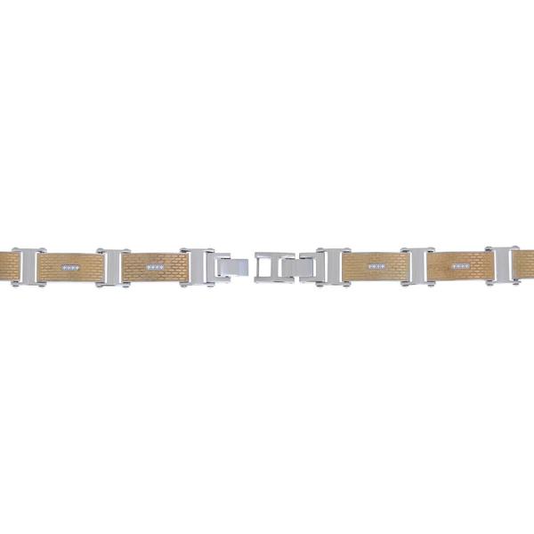 Mens Lynx Stainless Steel Textured Bracelet alternate view