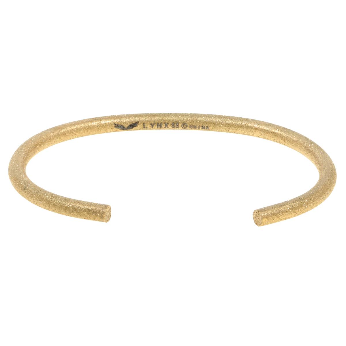 Mens Lynx Stainless Steel Gold Cuff Bangle Bracelet