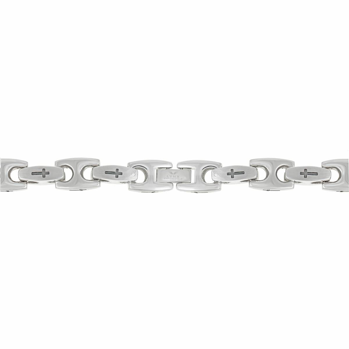 Mens Lynx Stainless Steel Cross Link Bracelet