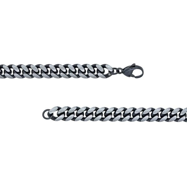 Mens Lynx Stainless Steel Black Ion-Plating ID Bracelet alternate view