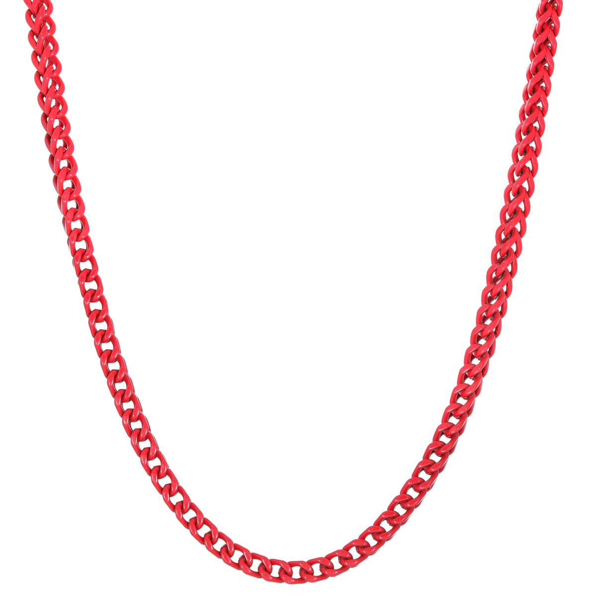 Mens Lynx Stainless Steel Acrylic Coated Franco Chain Necklace