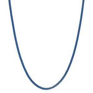 Mens Lynx Stainless Steel Acrylic Coated Box Chain Necklace