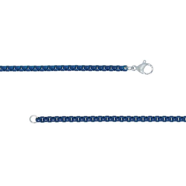 Mens Lynx Stainless Steel Acrylic Coated Box Chain Necklace alternate view