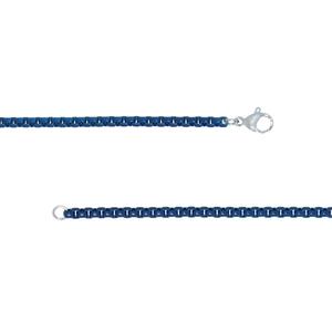 Mens Lynx Stainless Steel Acrylic Coated Box Chain Necklace alternate view